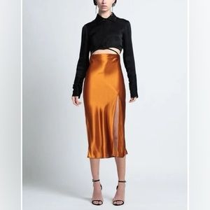 NWT Forte Forte Amber Orange Midi Skirt